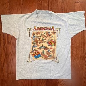 Vintage Arizona State Map Shirt Sedona Grand Canyon Phoenix